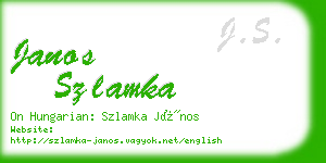 janos szlamka business card